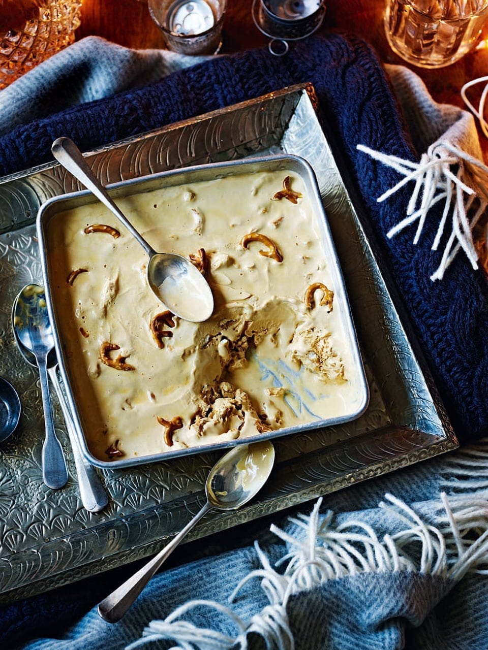 Salted Pretzel And Caramel No Churn Ice Cream Recipe Delicious Magazine