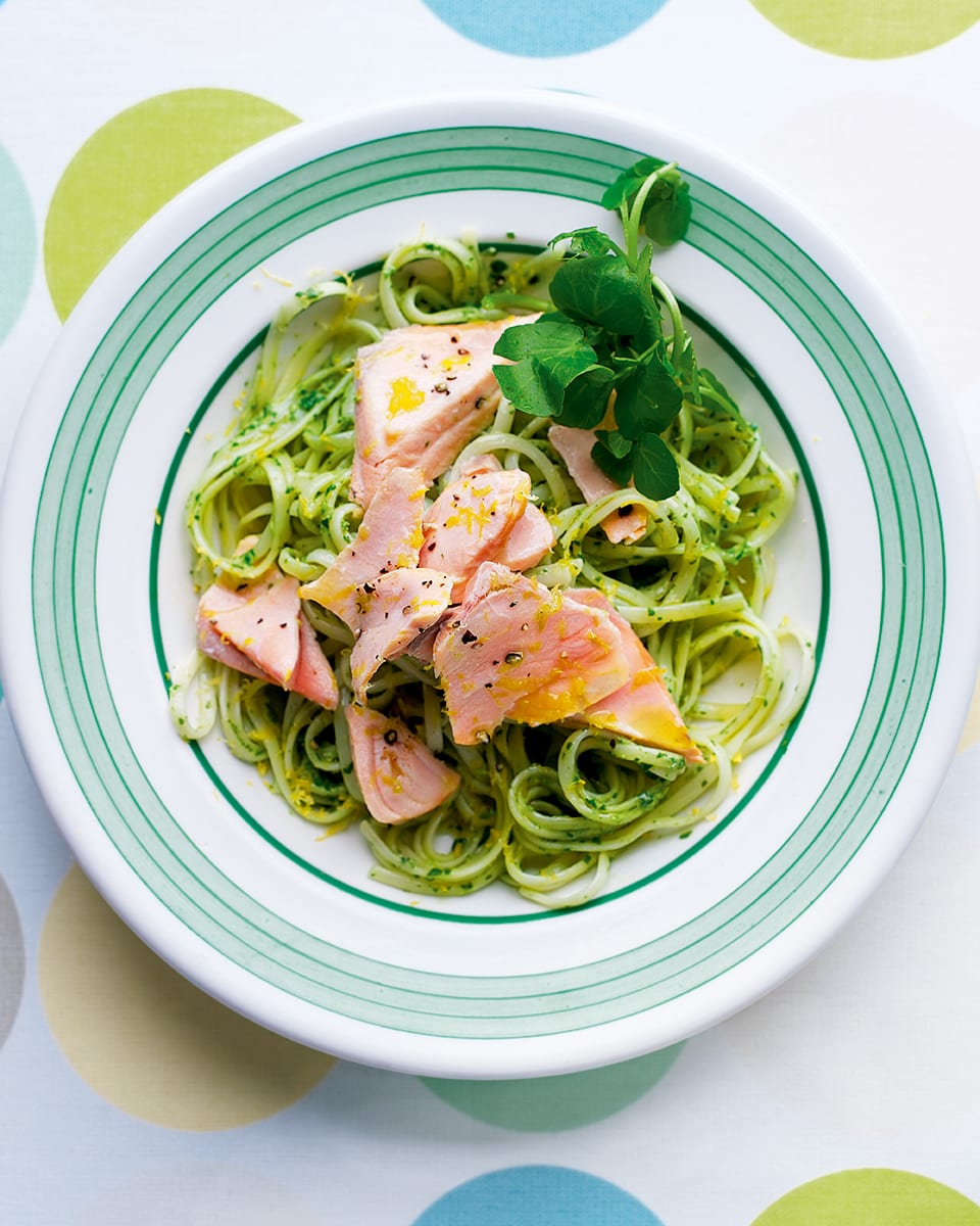 Salmon And Watercress Linguine Recipe | Delicious. Magazine