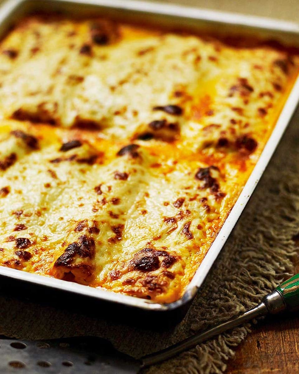 Chicken, goat's cheese and wild garlic cannelloni recipe | delicious ...