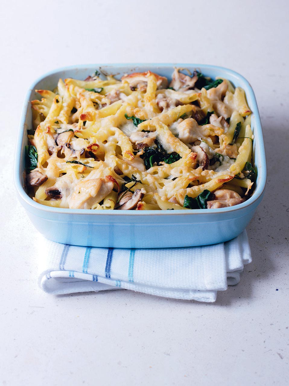 Chicken, mushroom and spinach pasta bake - delicious. magazine