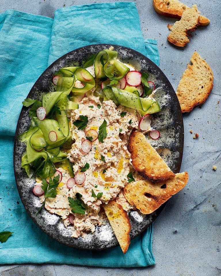 Smoked salmon pâté with quick-pickled radish and cucumber ...