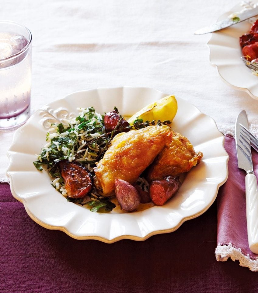 Crispy Roast Chicken Thighs With Chorizo - Delicious. Magazine