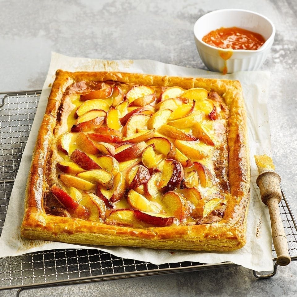 Peach and marzipan tart recipe | delicious. magazine