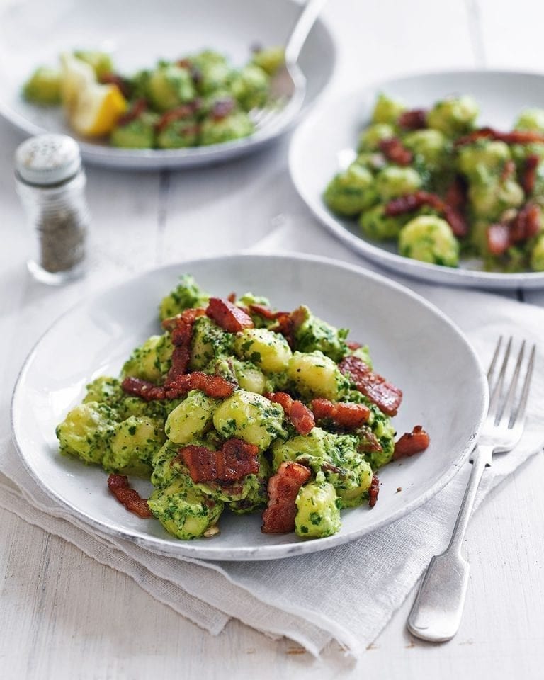 Gnocchi with lemon, kale and mascarpone pesto recipe | delicious. magazine