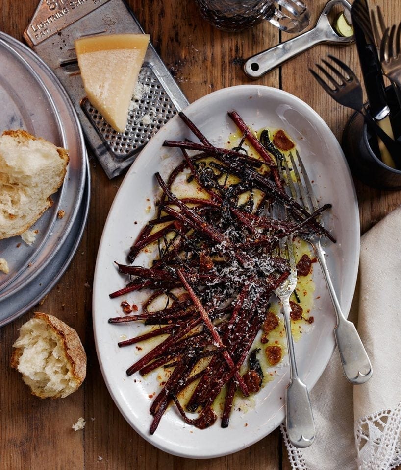 charred-beetroot-stalks-with-lemon-and-parmesan-recipe-delicious