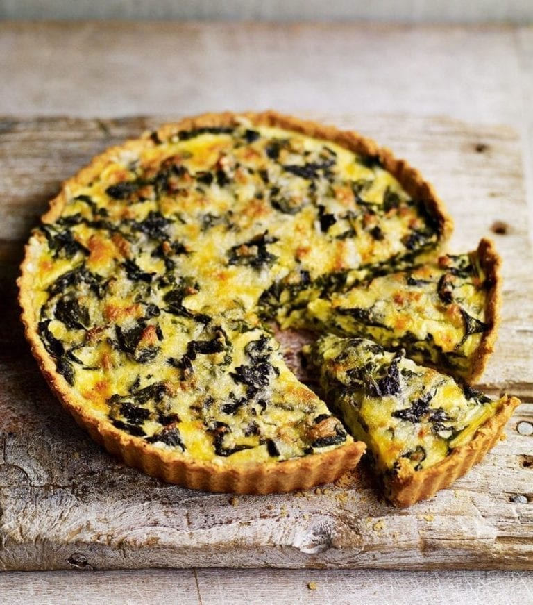 Cheddar and chard tart with cheese and oatmeal pastry recipe ...