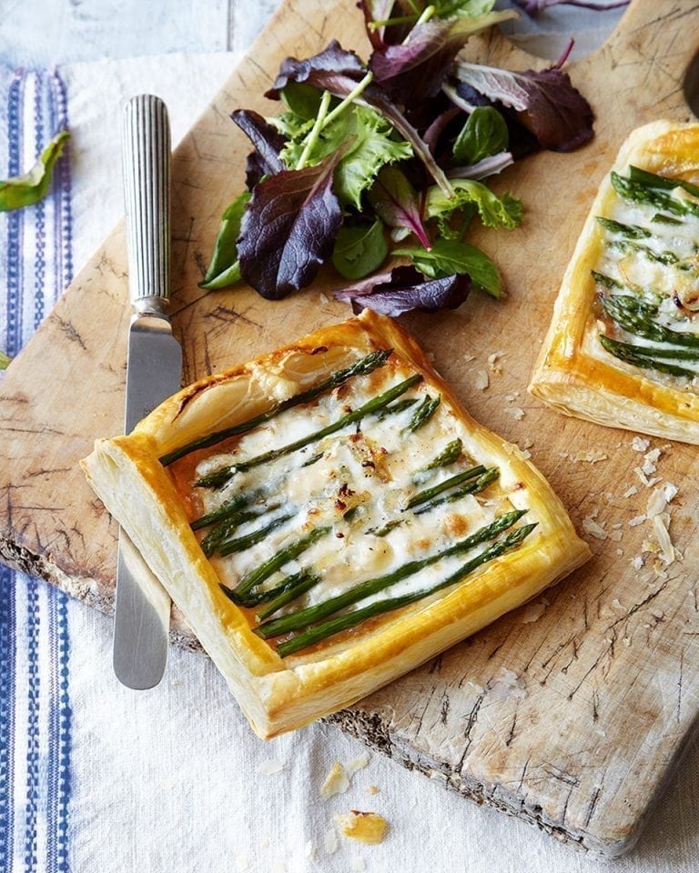 Quick asparagus and taleggio tart recipe | delicious. magazine