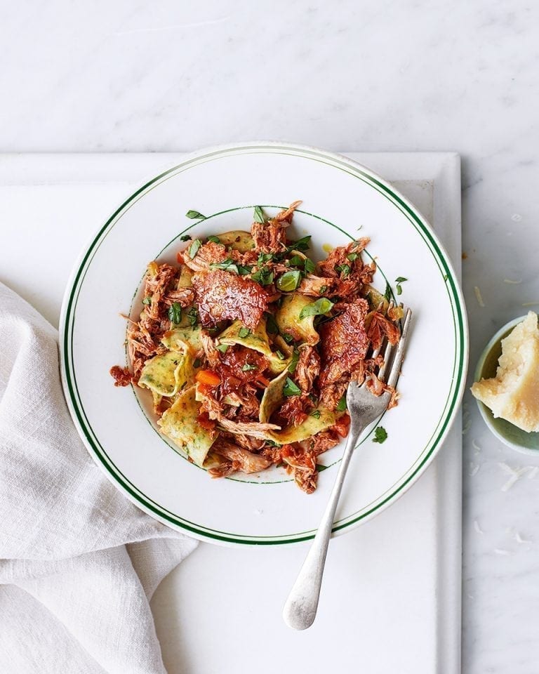 Duck ragù with spinach pasta recipe delicious. magazine