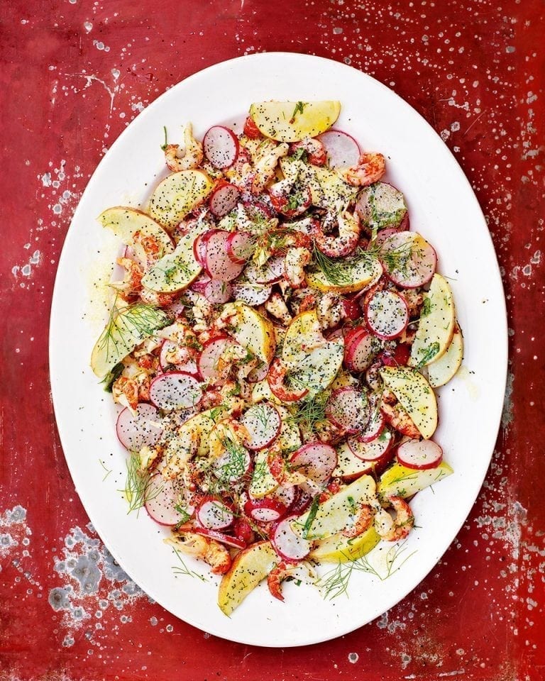 Crayfish salad with radishes, apple and poppy seeds recipe | delicious ...
