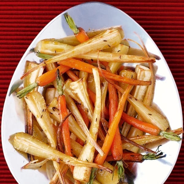 Caraway and honey-roast carrots and parsnips