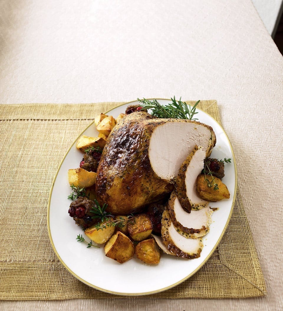 Turkey crown with orange and herb butter recipe | delicious. magazine