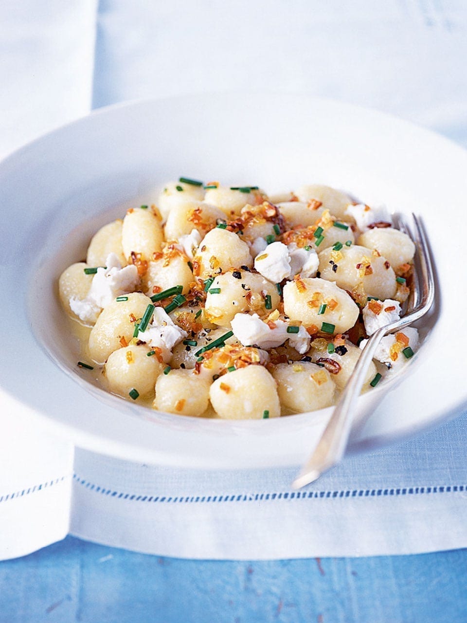Gnocchi with goat's cheese and chives recipe | delicious. magazine