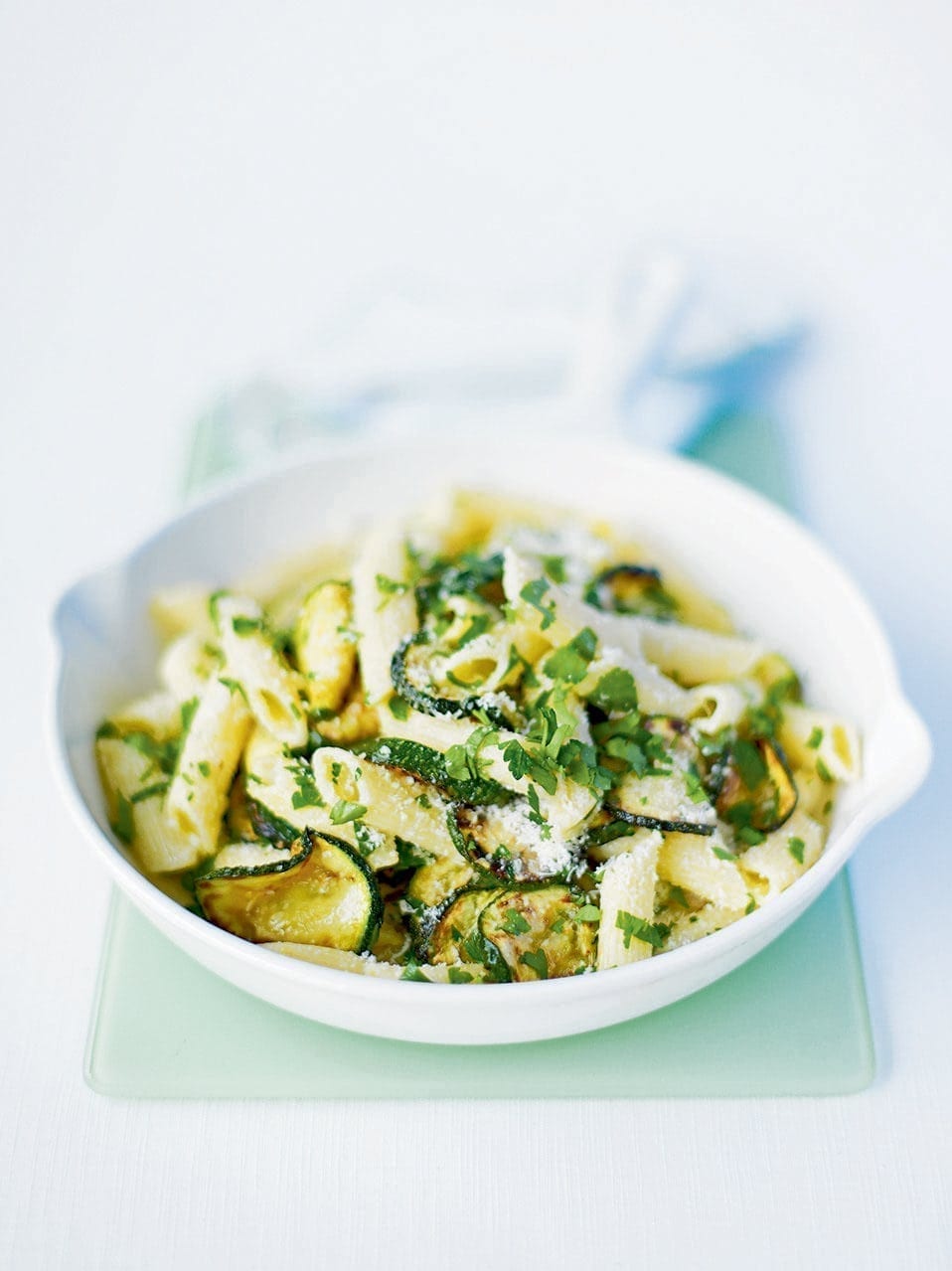 Penne with courgettes, herbs and Parmesan recipe | delicious. magazine