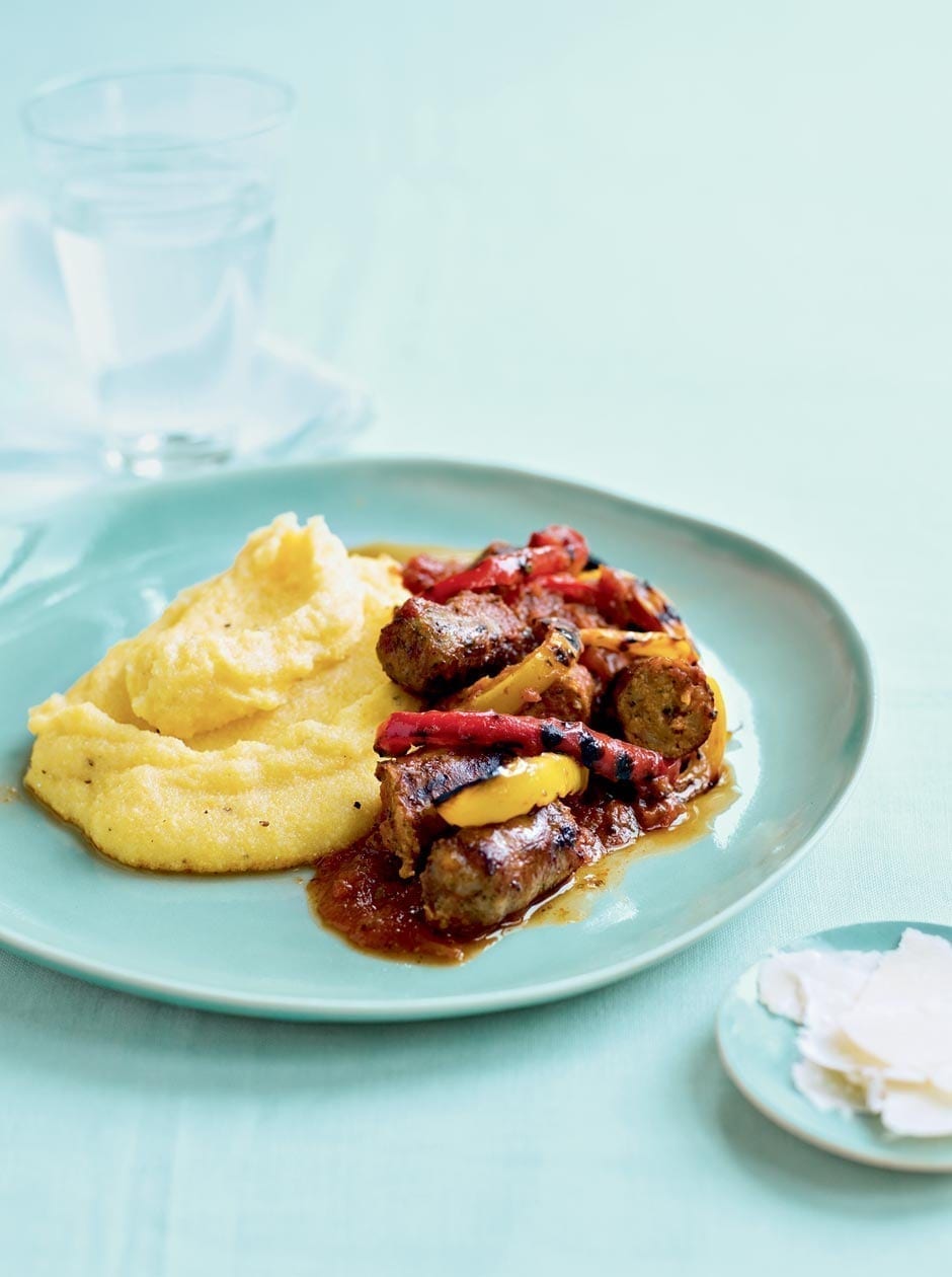 Quick Sausages And Peppers With Polenta Recipe Delicious Magazine