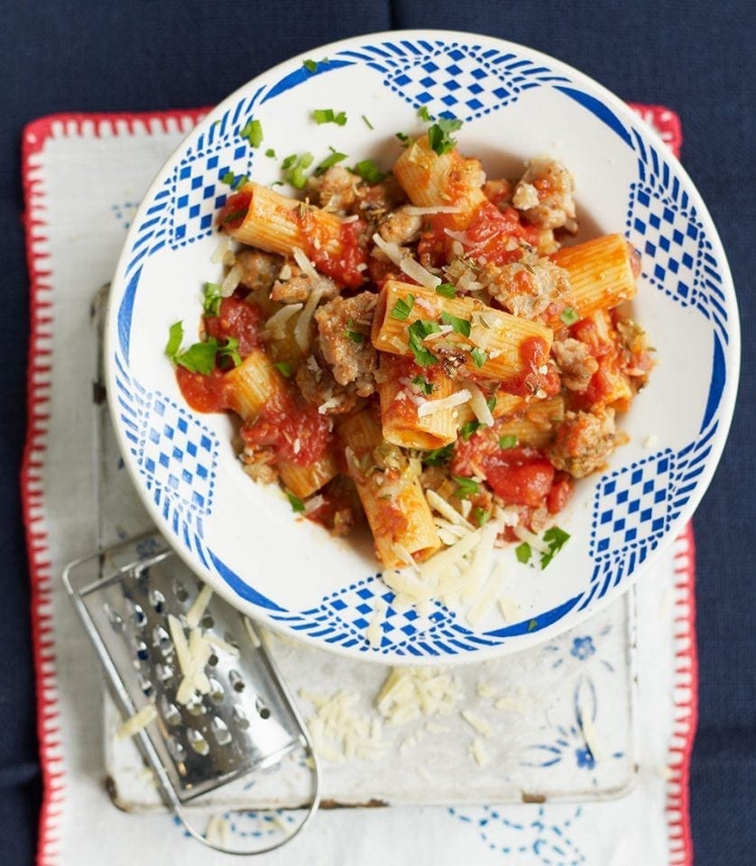 Rigatoni with sausage and fennel ragù recipe | delicious. magazine