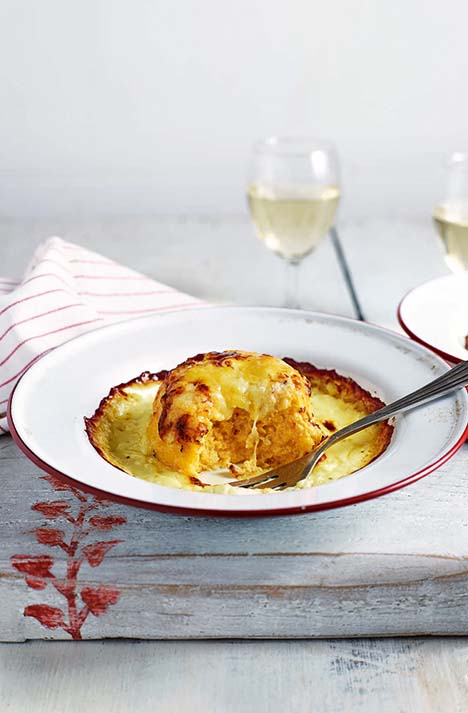 Twice baked fish souffle