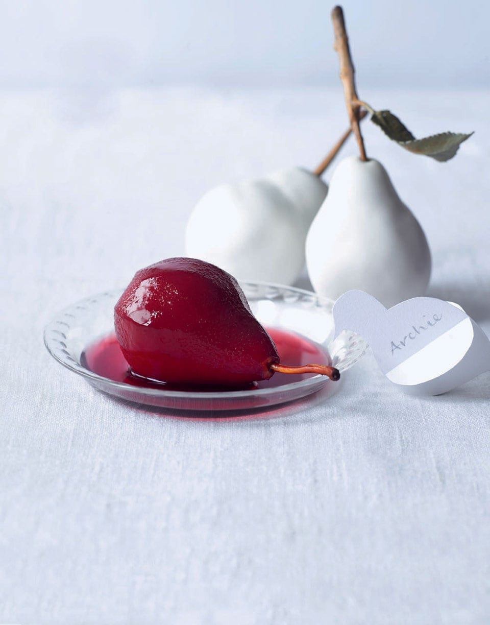 Poached mulled wine pears recipe | delicious. magazine