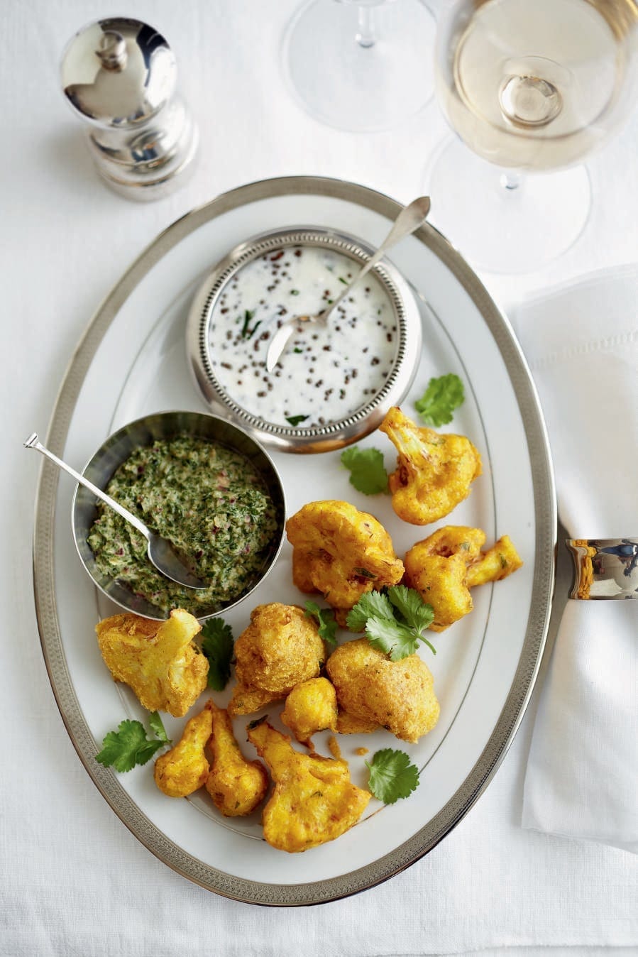 Cauliflower Fritters With Spiced Yogurt Recipe Delicious Magazine