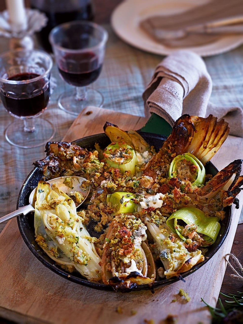 Braised chicory and leeks with lanark blue cheese recipe | delicious ...