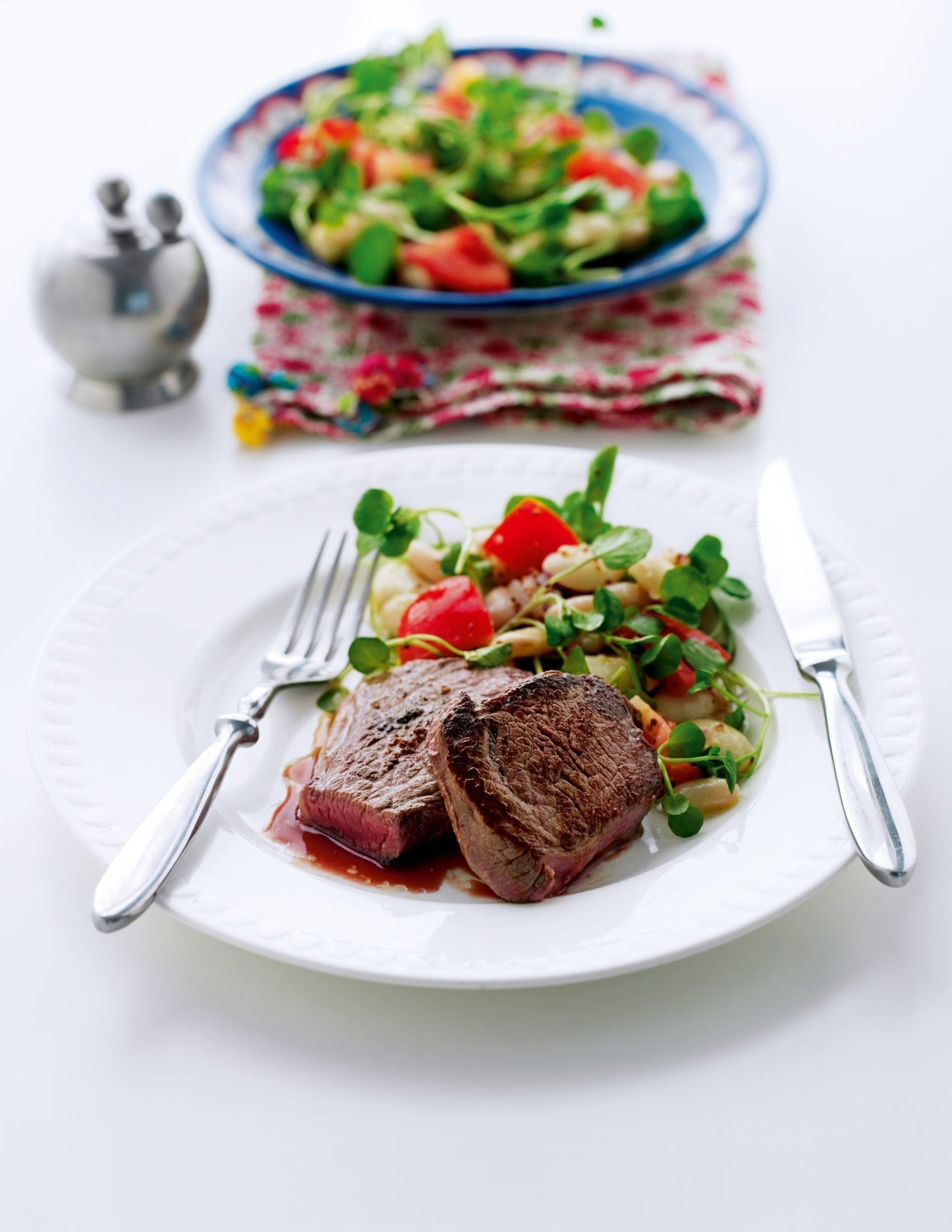 Seared steak with white beans and watercress recipe | delicious. magazine