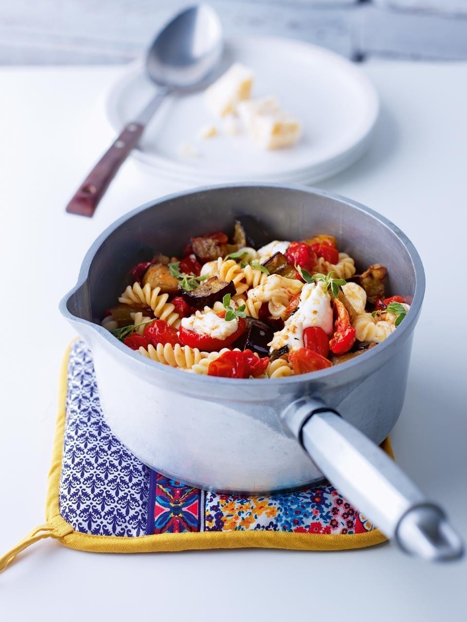 Roast aubergine and tomato pasta recipe | delicious. magazine