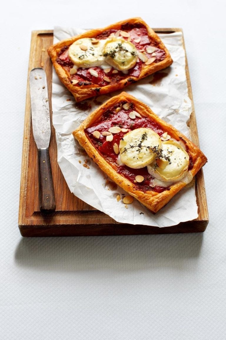 Cheat’s red pepper and goat’s cheese tarts
