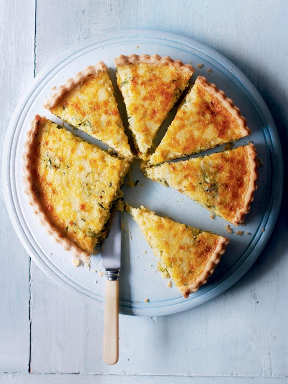 courgette-onion-and-cheddar-tart-recipe-delicious-magazine