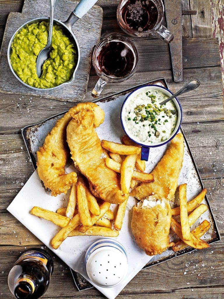 Beer-battered fish and chips recipe | delicious. magazine