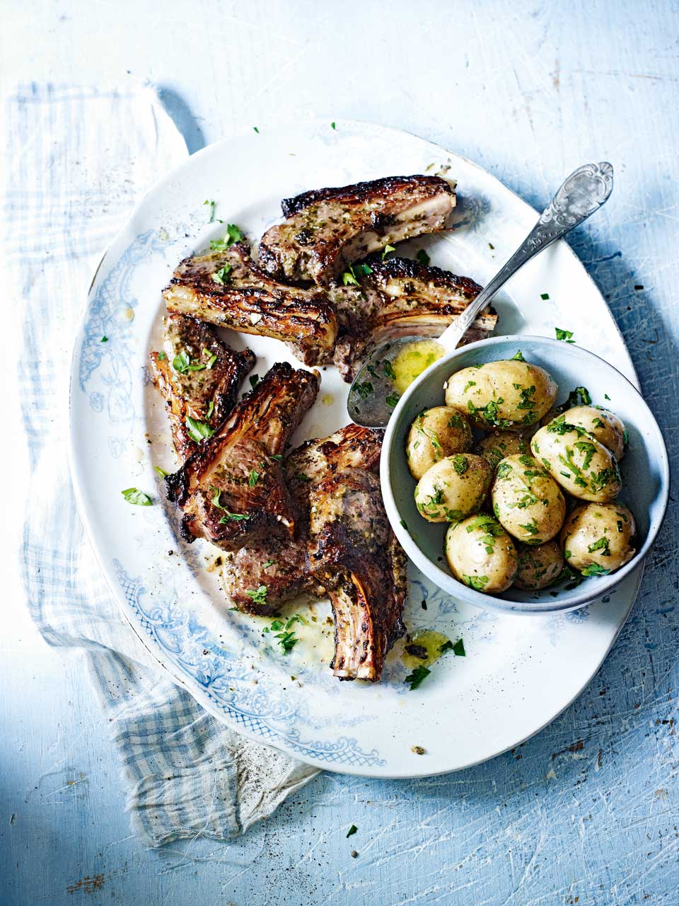 Lamb cutlets with jersey royals recipe | delicious. magazine