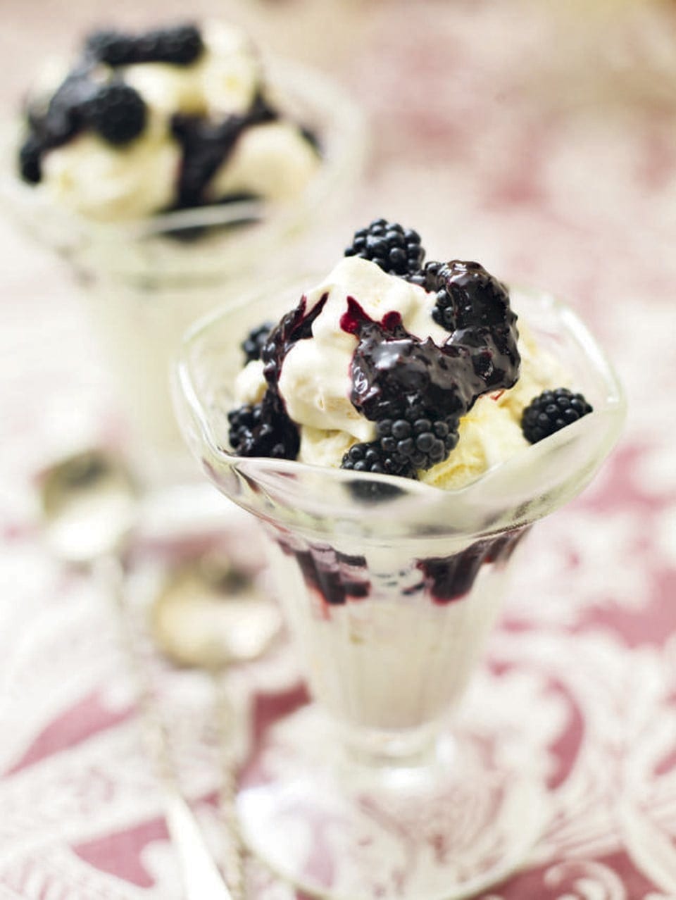 Blackberry and hazelnut meringue sundaes recipe | delicious. magazine