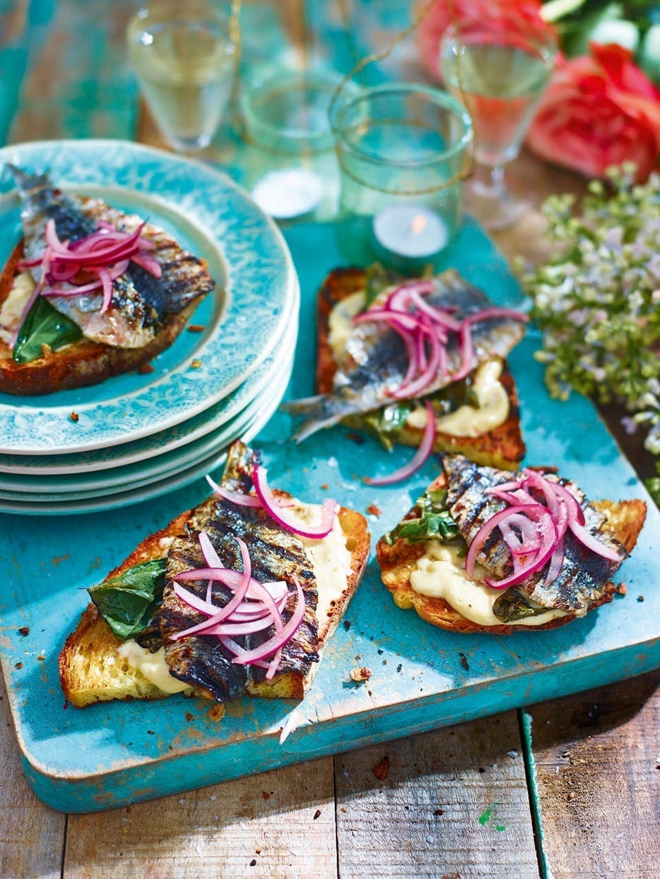 Sardines on toast with sorrel and horseradish alioli recipe | delicious ...