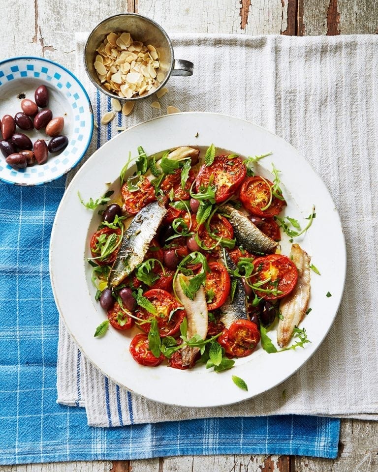 Roasted tomato and sardine salad recipe | delicious. magazine