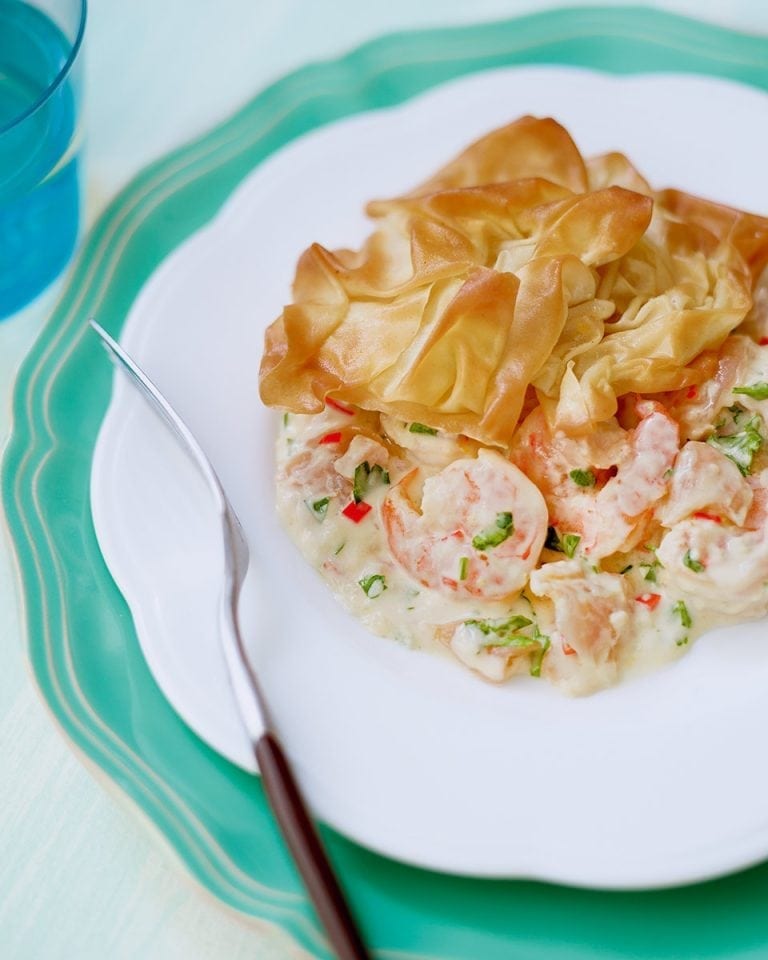 Quick prawn and salmon pie recipe | delicious. magazine