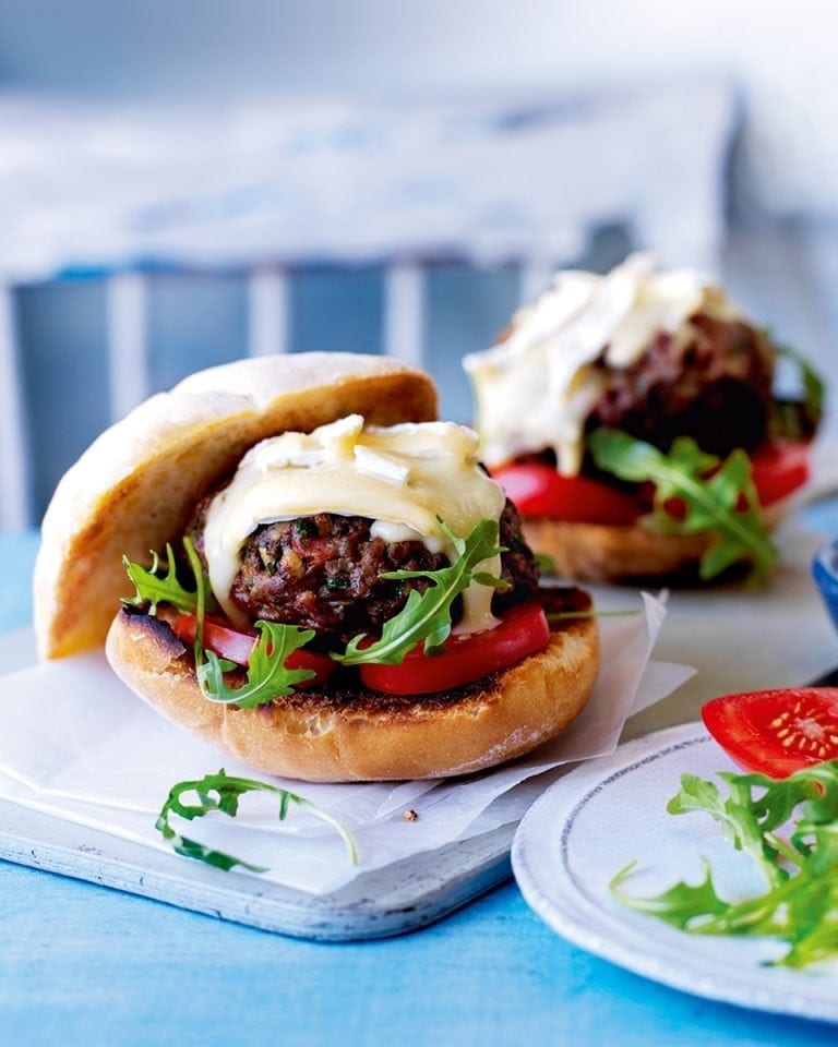 Brie beef burgers recipe | delicious. magazine