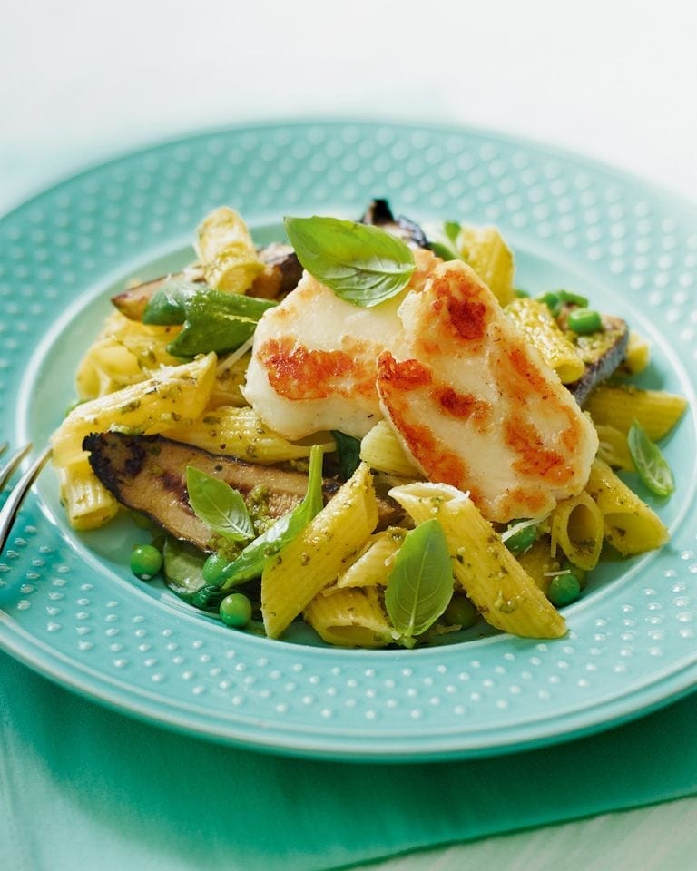 Pasta with halloumi recipe | delicious. magazine