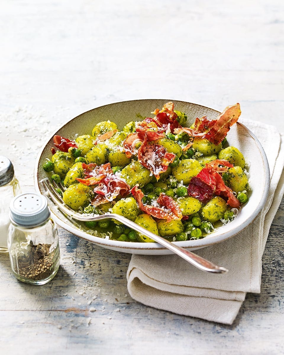 Speedy pea and prosciutto gnocchi recipe | delicious. magazine