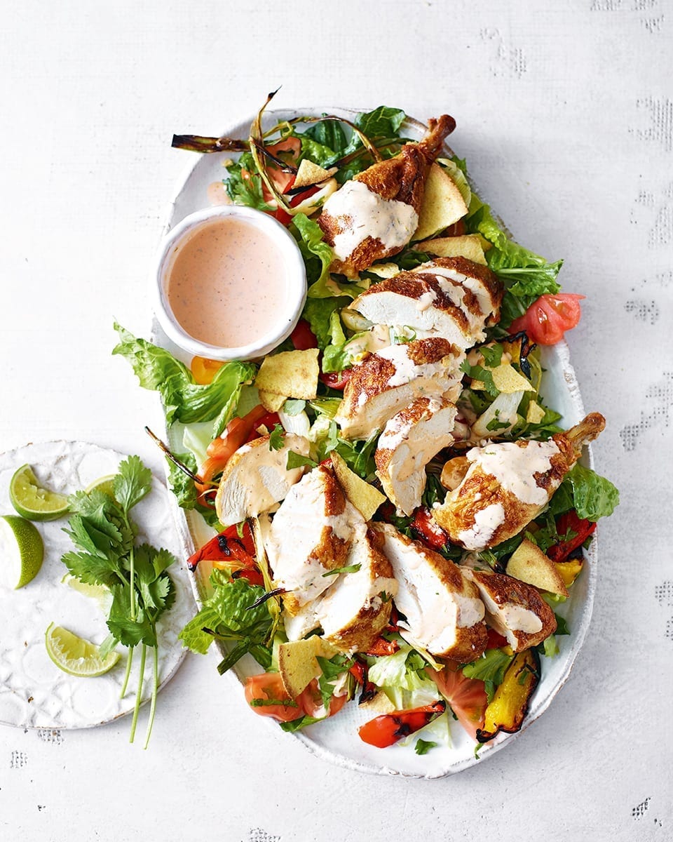 Mexican chicken taco salad recipe | delicious. magazine