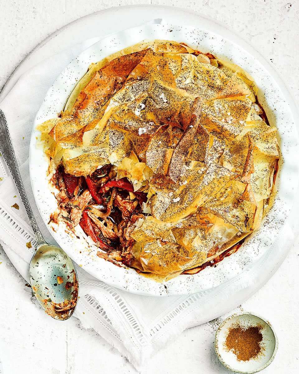 Spicy filo-topped chicken pie recipe | delicious. magazine