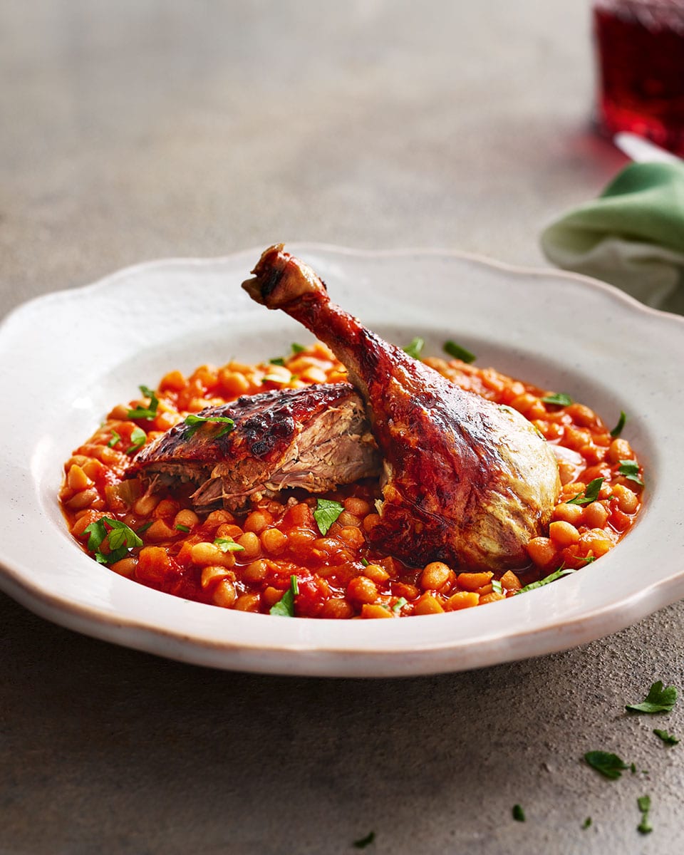 Roast Duck With Rich Maple Baked Beans Recipe Delicious Magazine   Roast Duck 