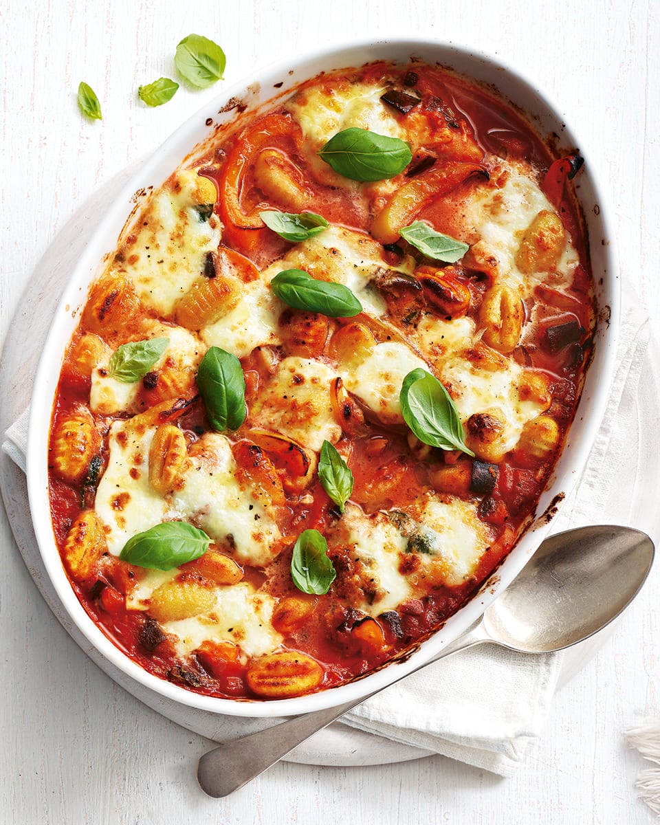 One-pot cheesy tomato and gnocchi bake recipe | delicious. magazine