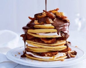 Sweet pancakes in a stack