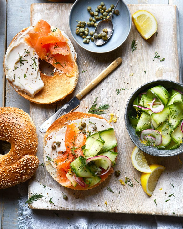 Smoked salmon and cream cheese bagel - delicious. magazine