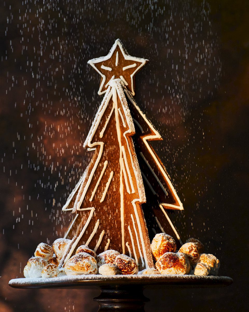 A Festive Christmas Tree Gingerbread Cake Dessert Recipe