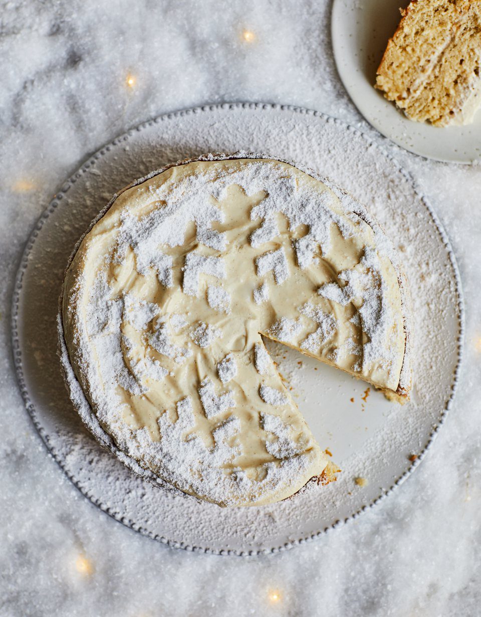 Eggnog Snowflake Cake Bite recipe