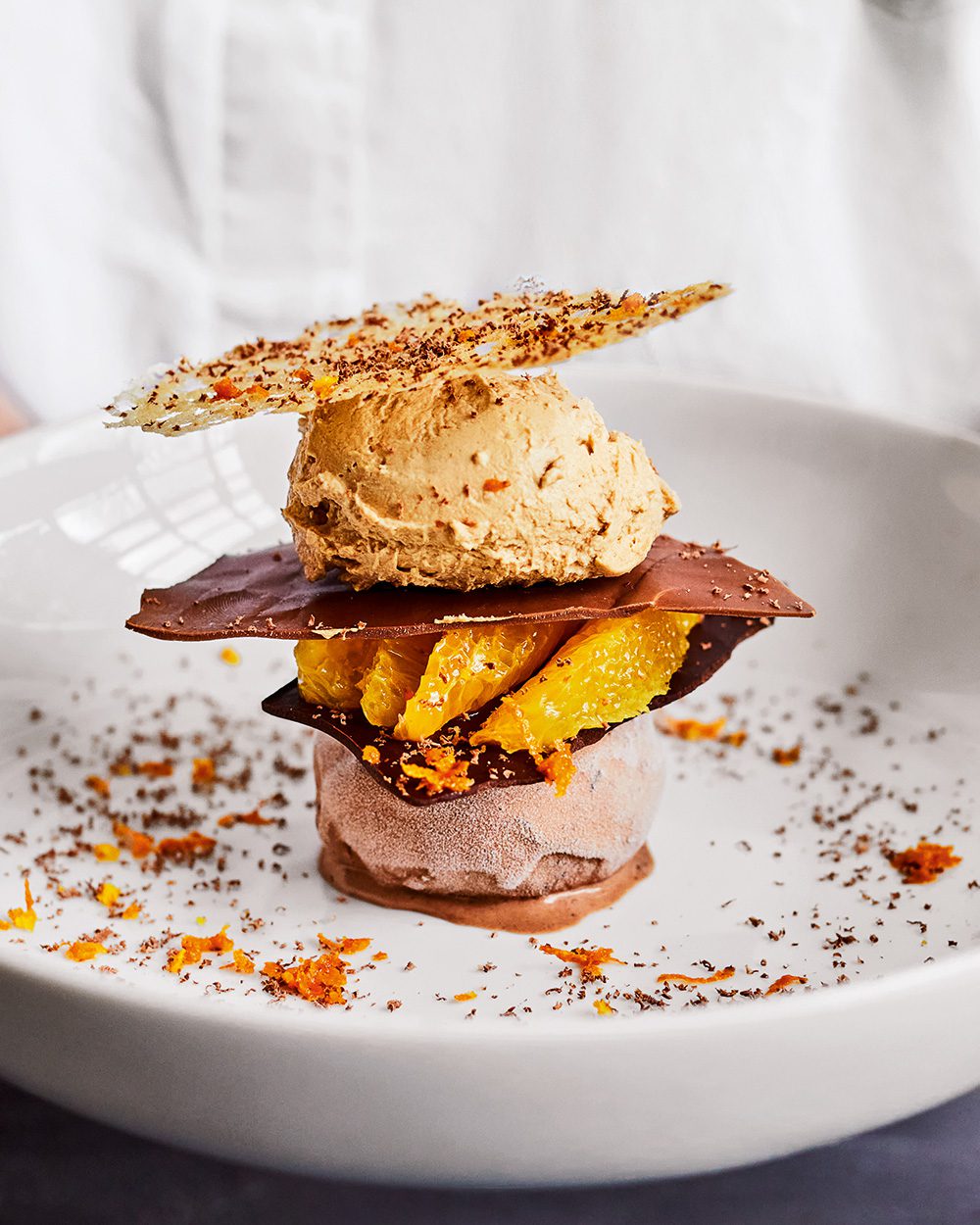 Chef-style chocolate, coffee and orange dessert - delicious. magazine