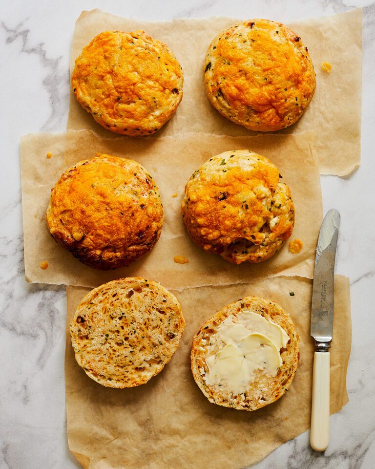 Cottage cheese and chive scones