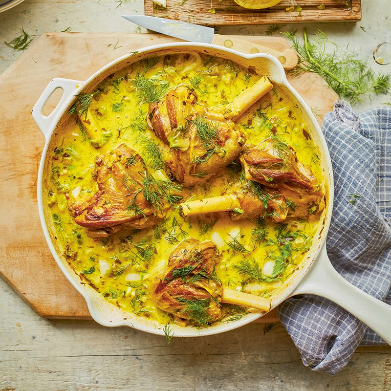 Lamb shank fricassee from Greekish by Georgina Hayden