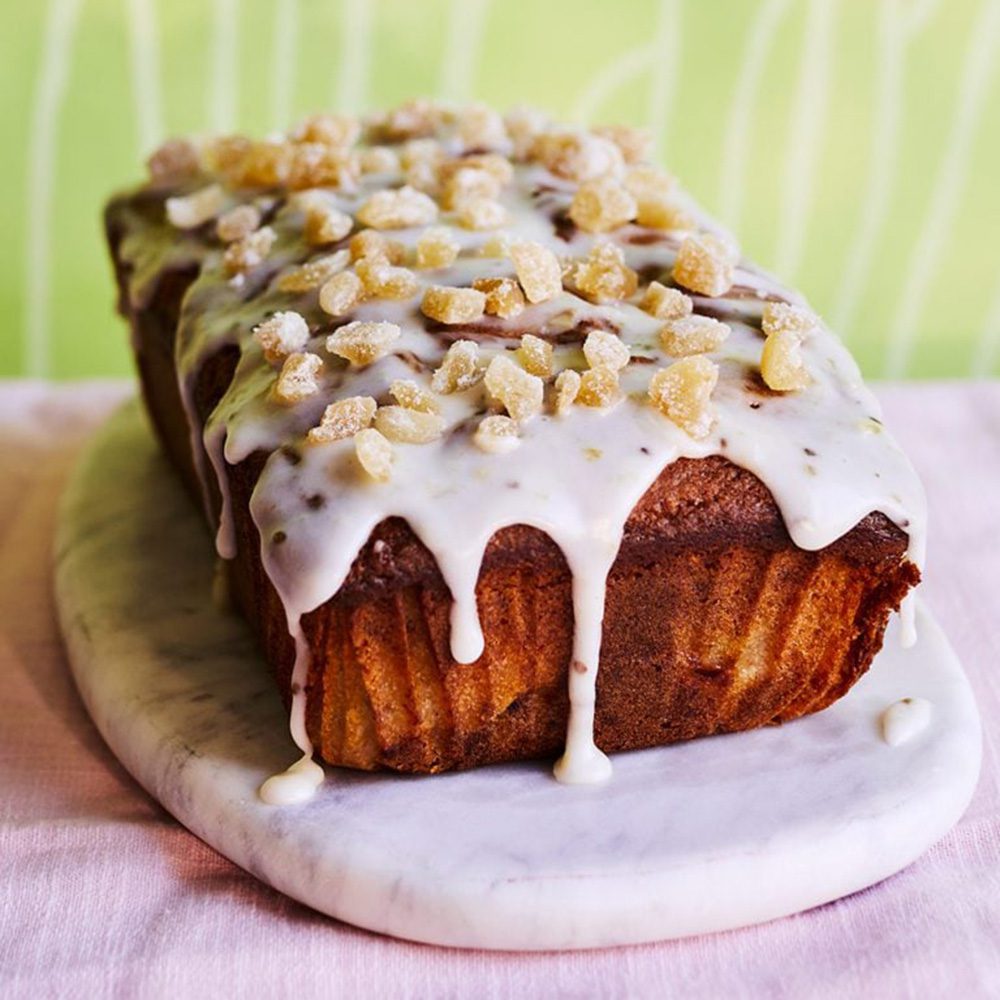 Gooseberry and ginger loaf cake