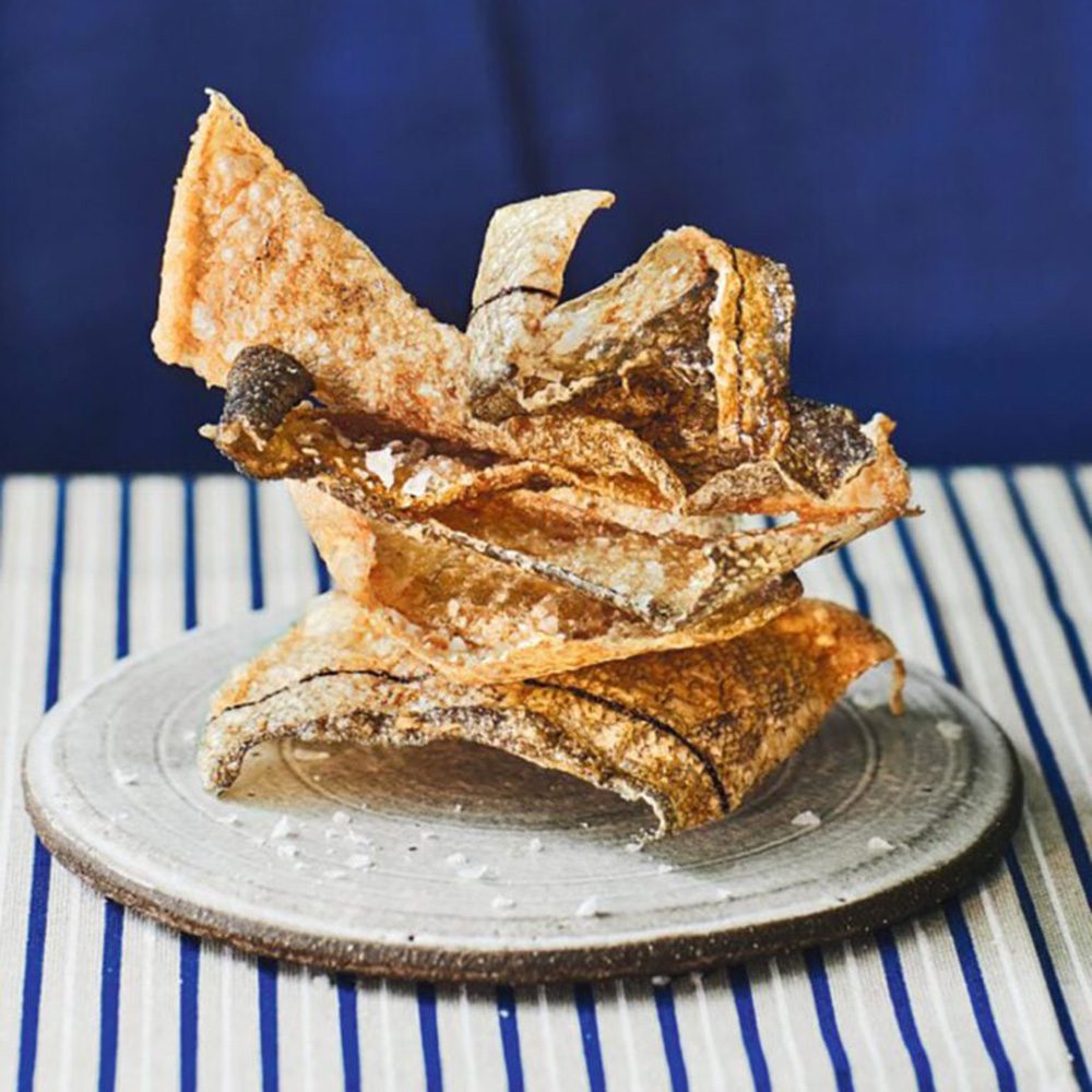 Crispy fish skin crackling