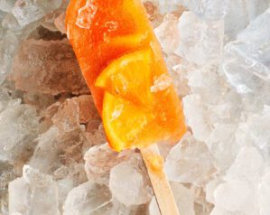 Aperol spritz ice lolly